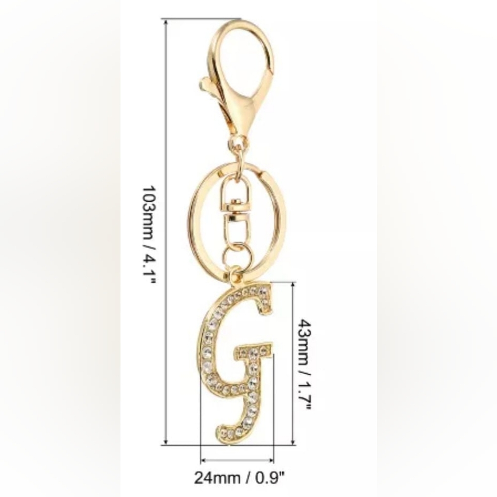 NWT Bling Rhinestone Alphabet Keychain You Choose Your Monogram Letter - Picture 2 of 7